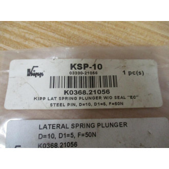Kipp K0368.21056 Lateral Spring Plunger KSP-10