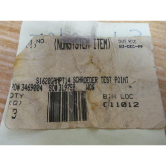 Schroeder S1620GANPT14 Test Point Gauge to Hose Adapter (Pack of 2) - New No Box