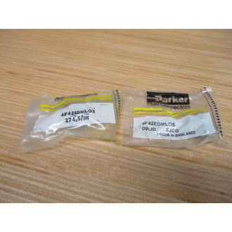 Parker 4F42EDMLOS O-Ring Face Seal Tube x BSPP Fitting (Pack of 2)