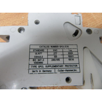 Cutler Hammer SPCL1C10 Eaton Supplementary Protector 10 Amp - Used