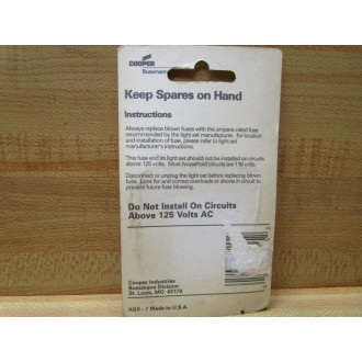 Buss AGX-7 Bussmann Fuse AGX7 (Pack of 10)