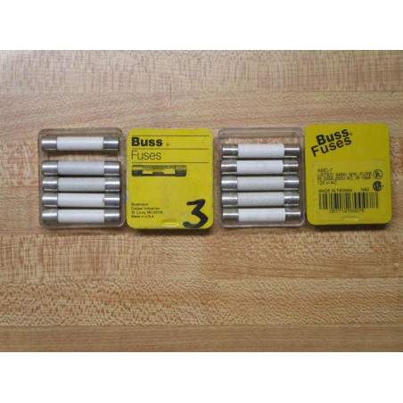 Buss ABC-7 Bussmann Fuse ABC7 Cross Ref 6F045 White (Pack of 10)
