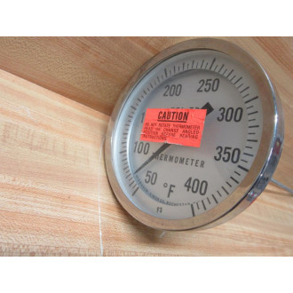 Tel-Tru AA575R 5" S.S. Adjustable Thermometer 50-400° F - 12" Stem