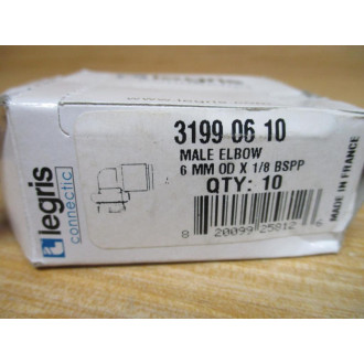 Parker Legris 3199 06 10 Male 90° Elbow 31990610 (Pack of 10)