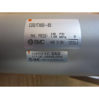 SMC CDG1TA50-65 Air Cylinder CDG1TA5065 WMounting Bracket - New No Box