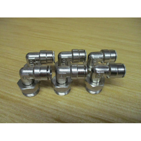 Camozzi P6520-06-08 Male Swivel 90° Elbow P65200608 (Pack of 6) - New No Box