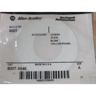 Allen Bradley 800T-X646 Blank Legend Plate 800TX646 (Pack of 4)