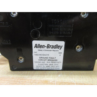 Allen Bradley 1492-MCGA215 15A Circuit Breaker 1492MCGA215