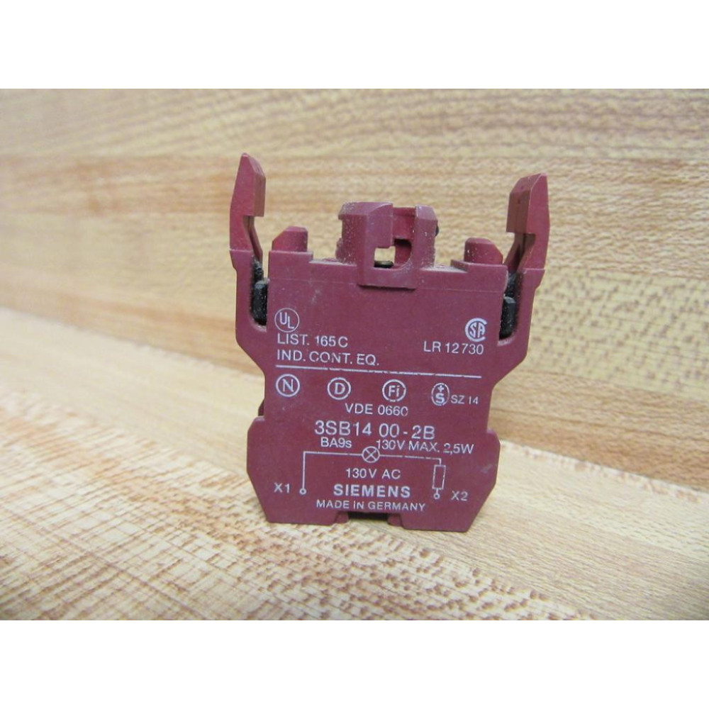 Siemens 3SB1-400-2B Contact Block 3SB14002B 3SB1400-2B 130VAC - Used