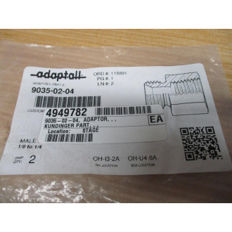 Adaptall 9035-02-04 18" Male BSP x 14" NPT Female Adaptor (Pack of 2)
