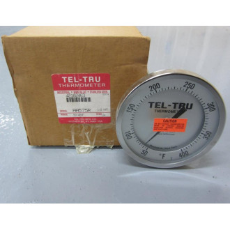 Tel-Tru AA575R 5" S.S. Adjustable Thermometer 50-400° F - 24" Stem