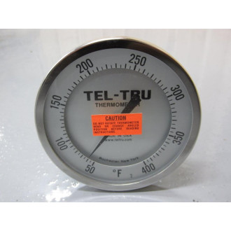 Tel-Tru AA575R 5" S.S. Adjustable Thermometer 50-400° F - 24" Stem
