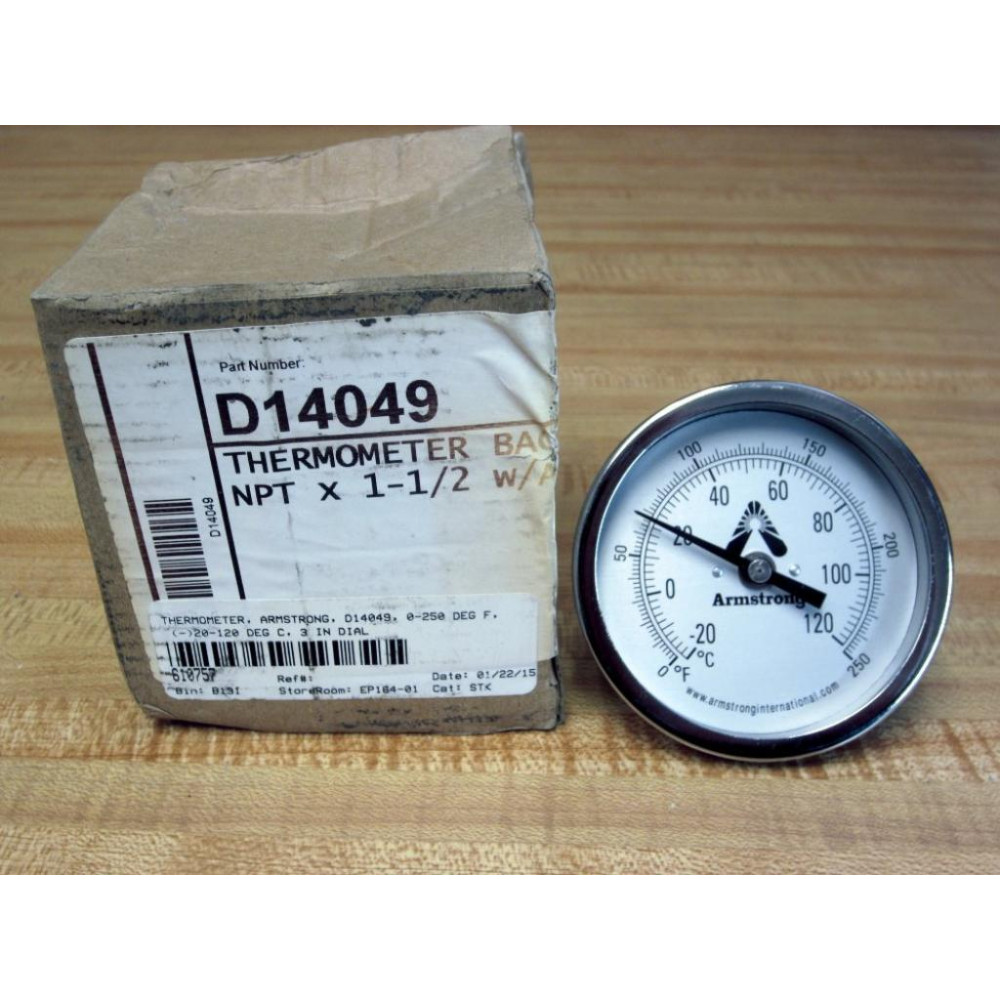 Armstrong D14049 3" Bi-Metal Thermometer