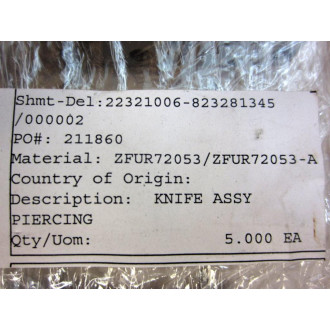 72023 Knife Assy FUR 72053 (Pack of 5)