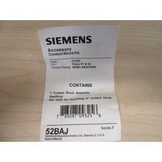 Furnas 52BAJ Contact Block Series F
