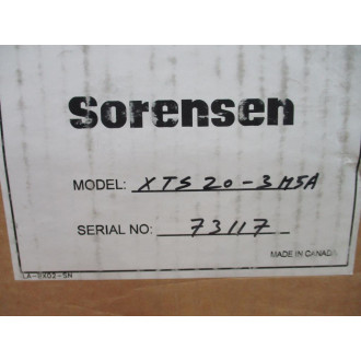 Sorensen XTS20-3 M5A XTS 20-3 M5A Regulatred DC Power Supply Chipped Guards