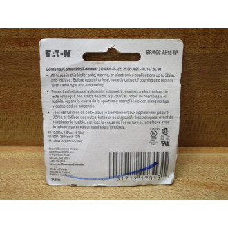 Buss AGC-AH10-RP Bussmann Fuse Kit AGCAH10RP (Pack of 20)