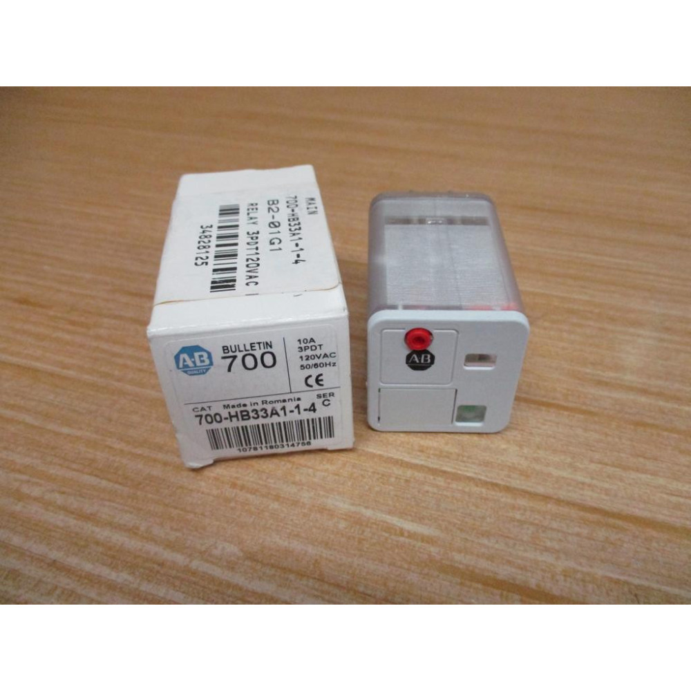 Allen Bradley 700-HB33A1-1-4-120VAC Relay 700-HB33A1-1-4-120V AC Ser. C