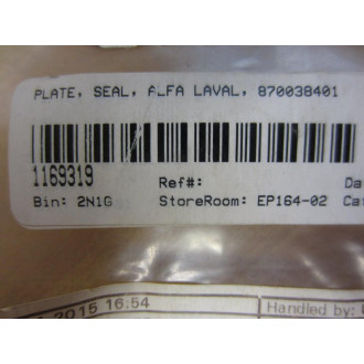 Alfa Laval 8700384-01 Seal Plate 870038401 - New No Box