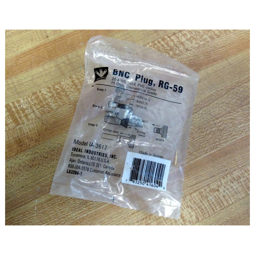 Ideal RG-59 BNC Plug IA-3617 (Pack of 5)