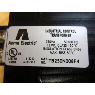 Acme Electric TB250N008F4 Industrial Control Transformer - New No Box
