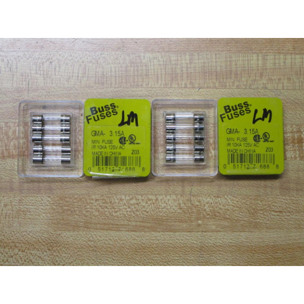 Buss GMA-3.15 Bussmann Fuse Cross Ref 1CJ39 Fine Wire Element (Pack of 10)