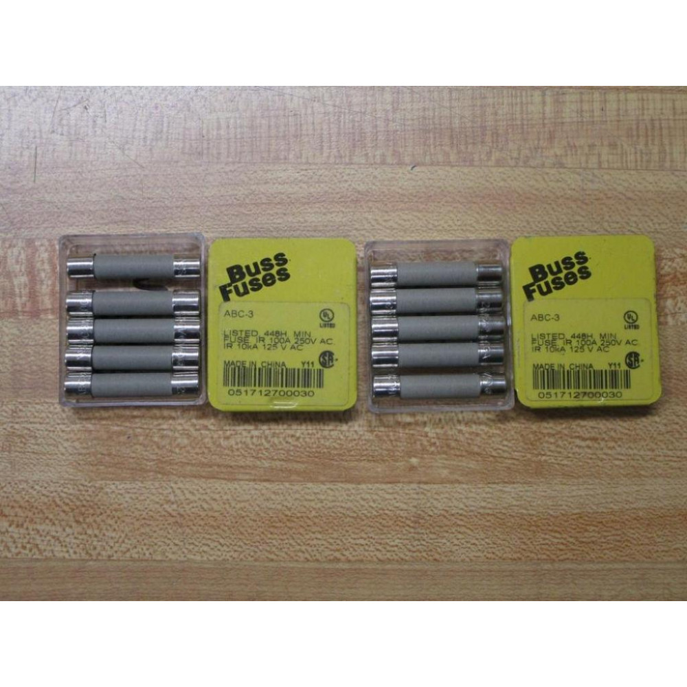Buss ABC-3 Bussmann Fuse Cross Ref 6F041 Gray (Pack of 10)