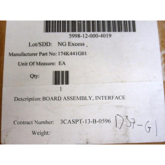 174K412H01 IMPIO Interface Board Assy 174K410G01