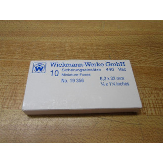Wickmann-Werke 19356-1A Littelfuse Fuse 19356 White (Pack of 10)