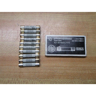 Siba 7012540-10 Fuse FF10A White (Pack of 10)