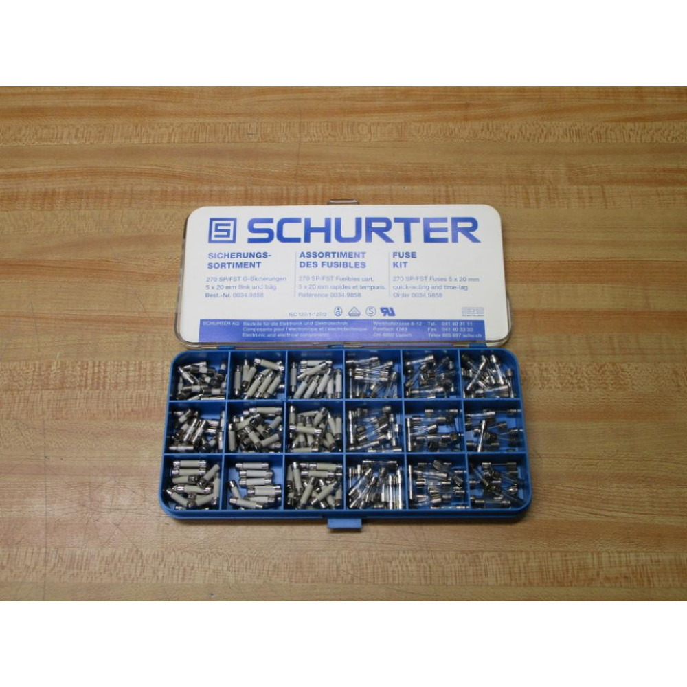 Schurter 0034.9858 Fuse Kit SPFST 231 Fuses