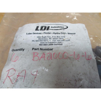 LDI BA2000-6-6 Self Flare Tube Elbow BA200066 (Pack of 6)