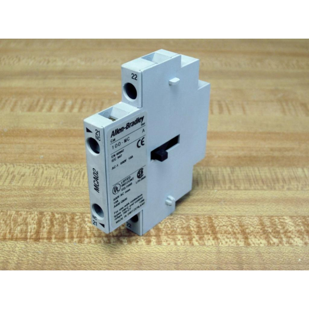 Allen Bradley 100-MC Interlock 2 NC Aux Contacts 100-MCA02 Ser A MCA02 - New No Box Allen Bradley 100-MC Interlock 2 NC Aux Contacts 100-MCA02 Ser A MCA02 - New No Box