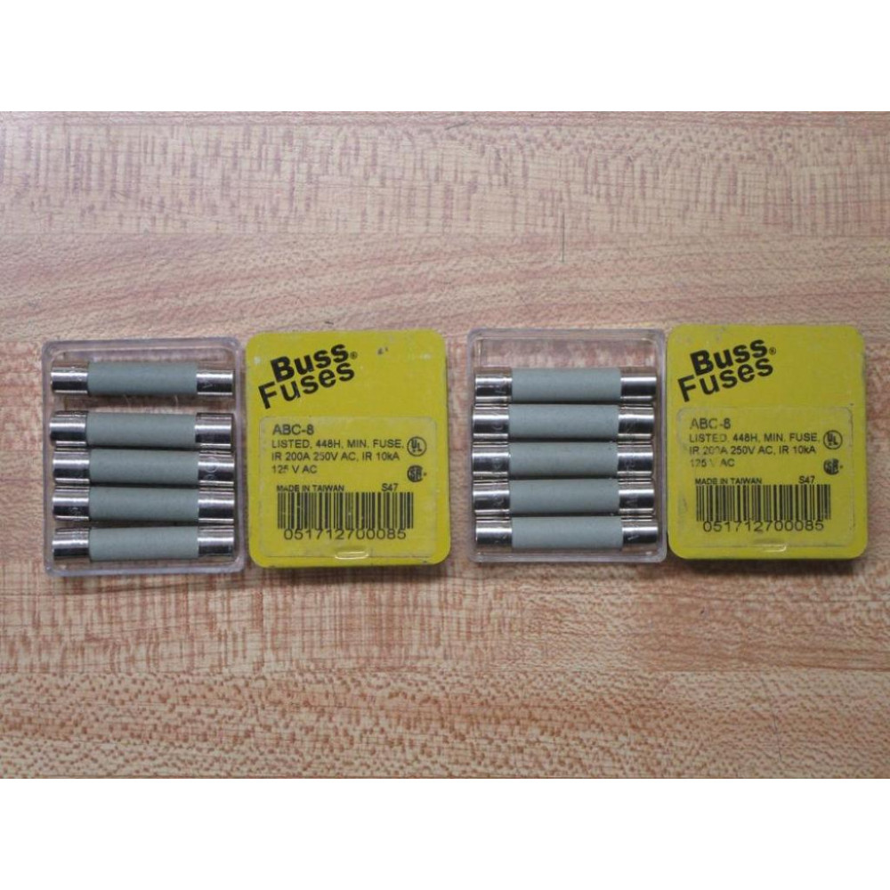 Buss ABC-8 Bussmann Fuse Cross Ref 6F046 Gray (Pack of 10)