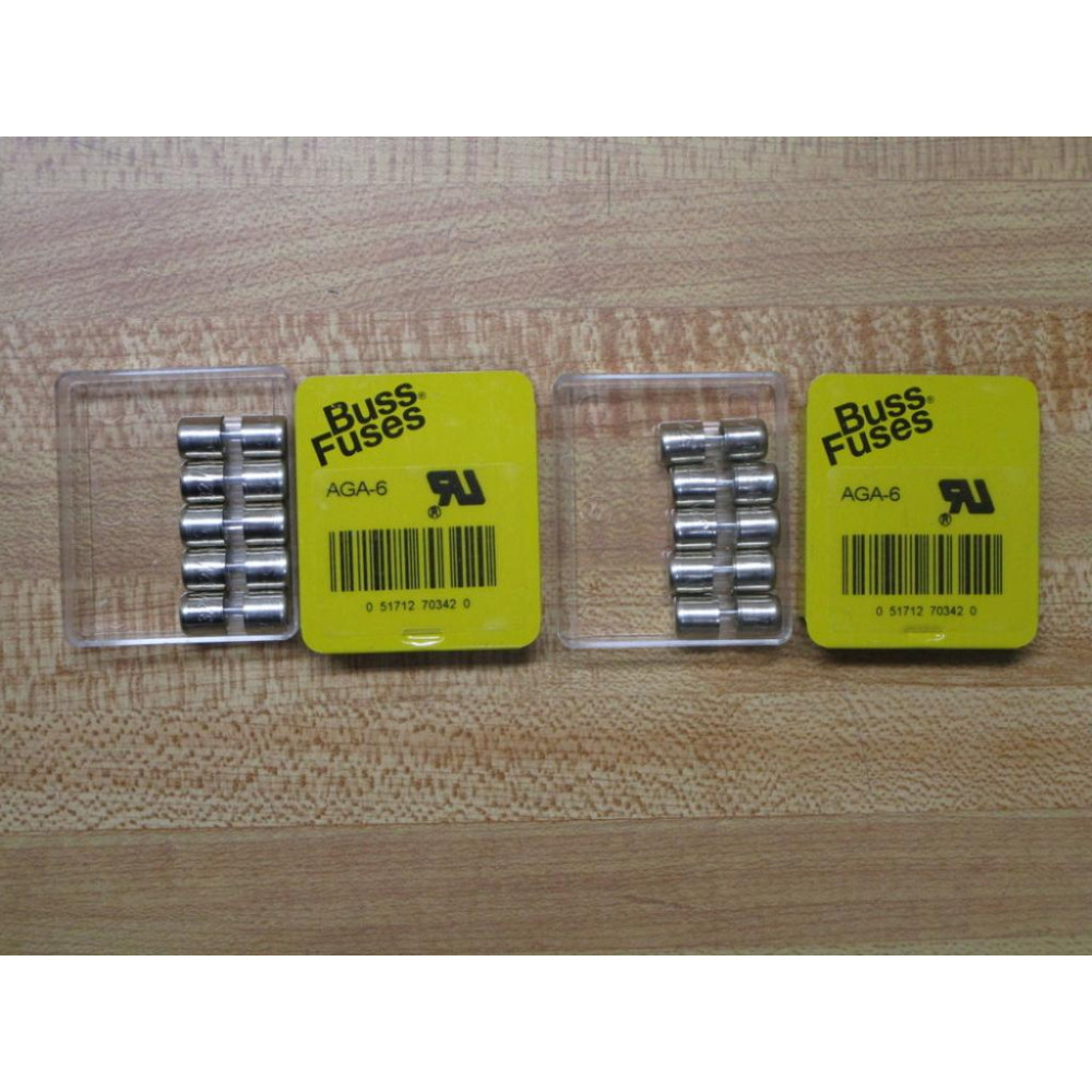 Buss AGA-6 Bussmann Fuse Cross Ref 4XH47 1AG Fine Wire Element (Pack of 10)