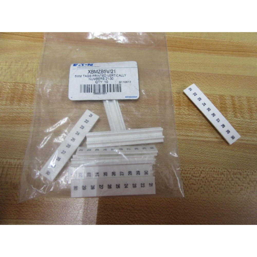 Eaton XBMZB5V21 Terminal Marker Tags XBMZB5V21 (Pack of 10)