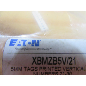 Eaton XBMZB5V21 Terminal Marker Tags XBMZB5V21 (Pack of 10)