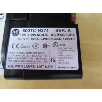 Allen Bradley 800T-QAH2G Push Button 800TQAH2G
