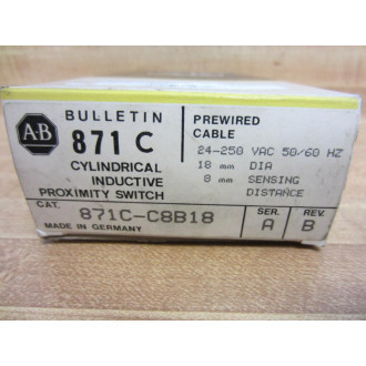 Allen Bradley 871C-C8B18 Proximity Switch  871CC8B18 Series A REV. B