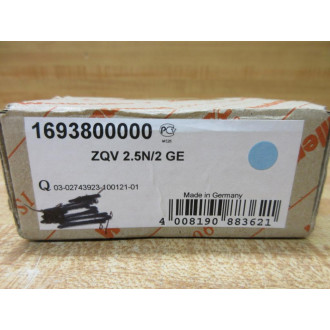 Weidmuller 1693800000 Terminal Block ZQV 2.5N2 GE (Pack of 26)