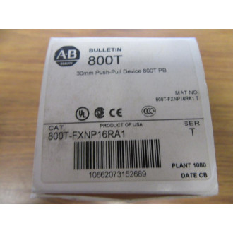 Allen Bradley 800T-FXNP16RA1 Red Button 800TFXNP16RA1