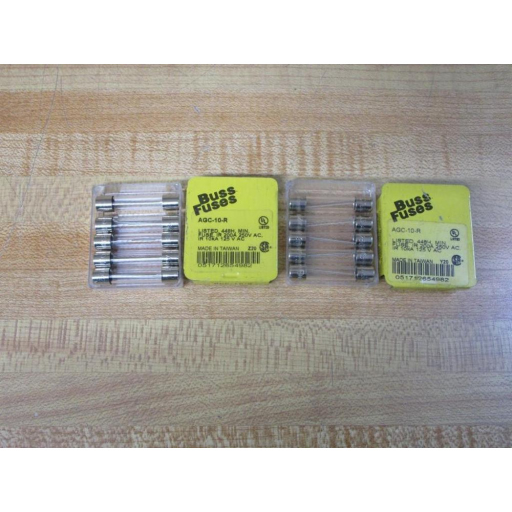 Buss AGC-10-R Bussmann Fuse Cross Ref 4XH49 Metal Strip (Pack of 10)