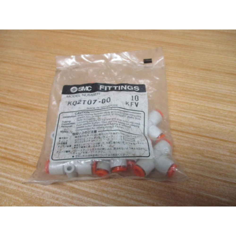 SMC KQ2T07-00 One-Touch Tee Fitting KQ2T0700 (Pack of 10)