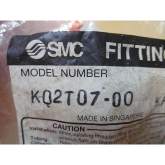 SMC KQ2T07-00 One-Touch Tee Fitting KQ2T0700 (Pack of 10)