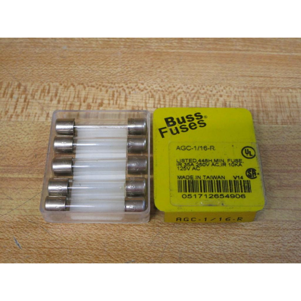 Buss AGC-116 Bussmann Fuse Cross Ref 6F001 AGC-116-R Fine Wire (Pack of 5)