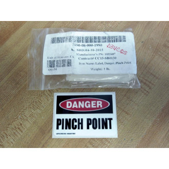 1055407 DANGER Pinch Point Label (Pack of 50)