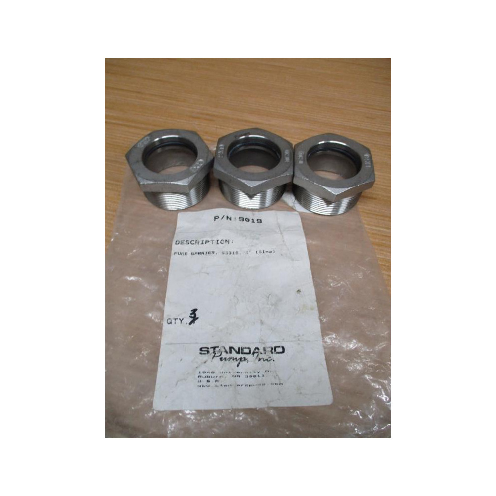 Standard Pump 9019 2" Stainless Steel Fume Barrier TC-304 (Pack of 3)