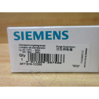 Siemens 3RT1916-1CD00 Surge Suppressor 3RT19161CD00