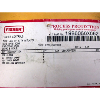 Fisher 19B6050X062 Repair Kit, Depad Actuator Seal