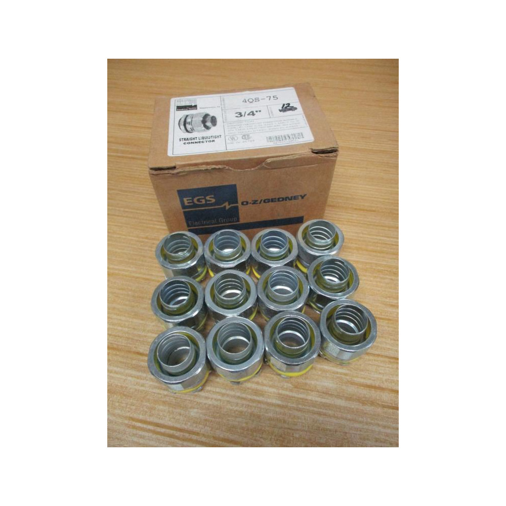 EGS 4QS-75 O-ZGedney 34" Straight Liquid Tight Connector 4QS75 (Pack of 12)
